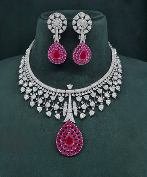 Cz Necklace 07429 - KRISHNA'S SWETA JEWELLERY