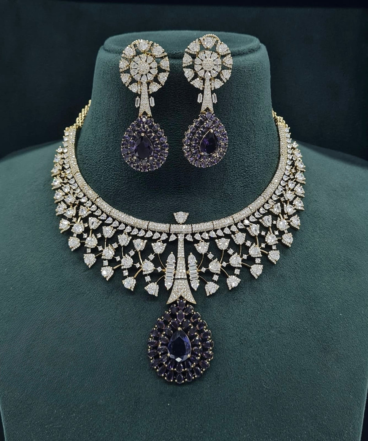 Cz Necklace 07429 - KRISHNA'S SWETA JEWELLERY