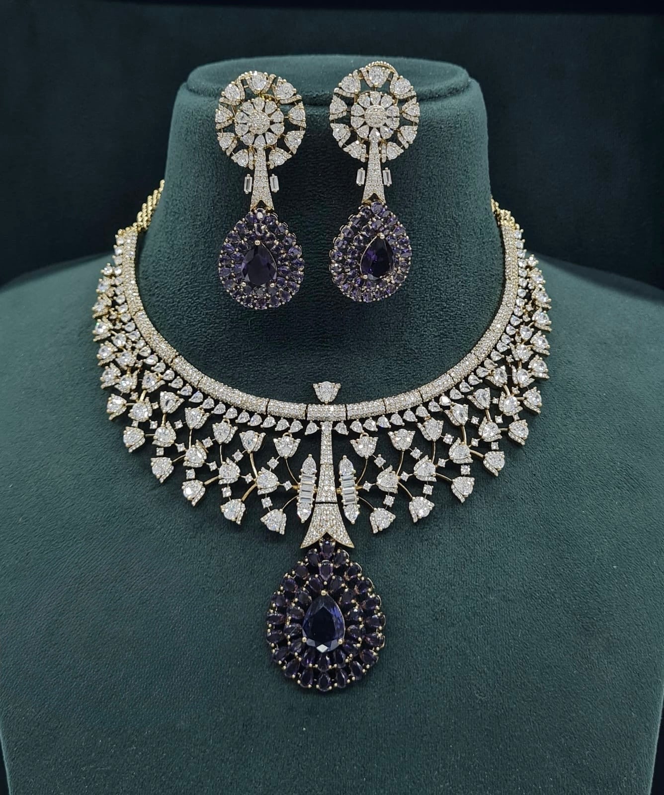Cz Necklace 07429 - KRISHNA'S SWETA JEWELLERY