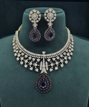 Cz Necklace 07429 - KRISHNA'S SWETA JEWELLERY