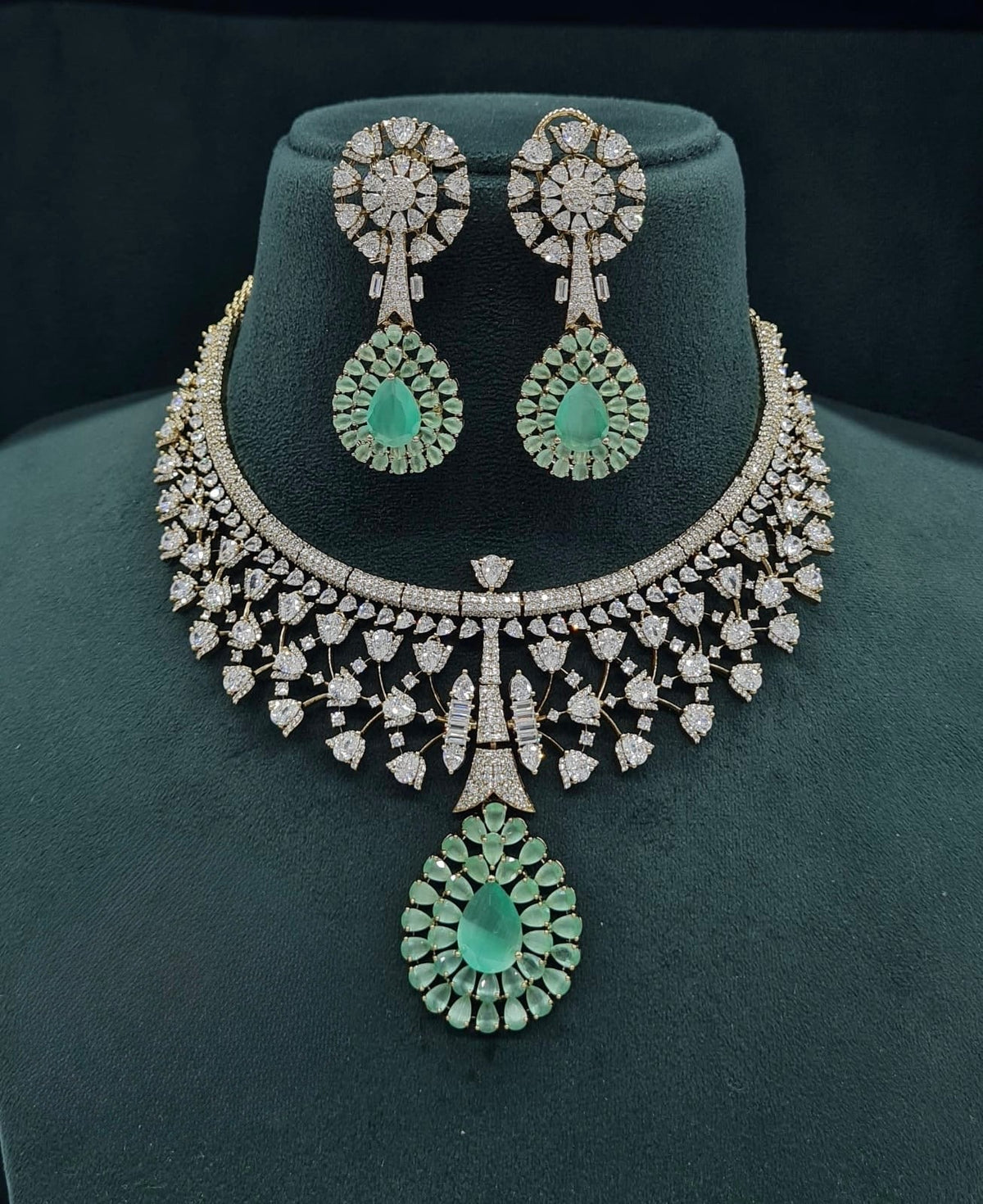 Cz Necklace 07429 - KRISHNA'S SWETA JEWELLERY