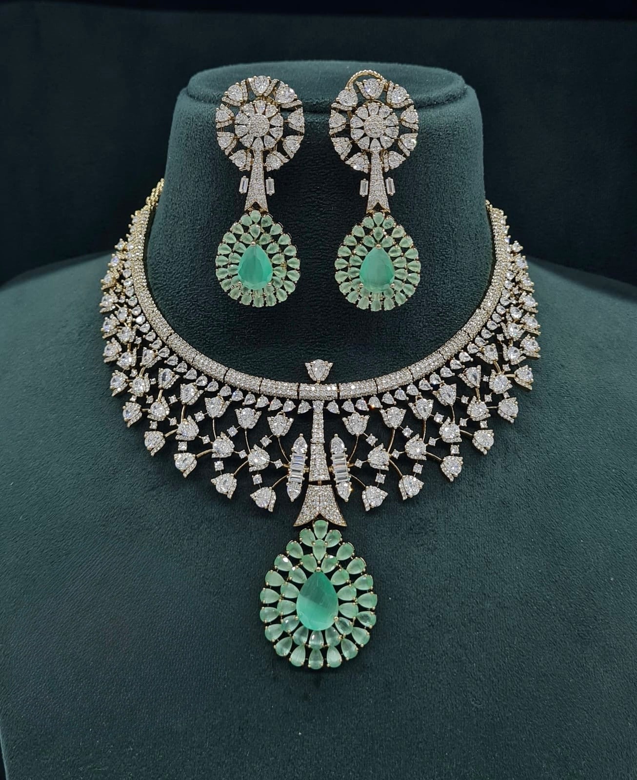Cz Necklace 07429 - KRISHNA'S SWETA JEWELLERY