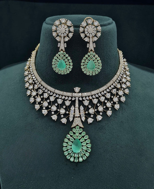 Cz Necklace 07429 - KRISHNA'S SWETA JEWELLERY