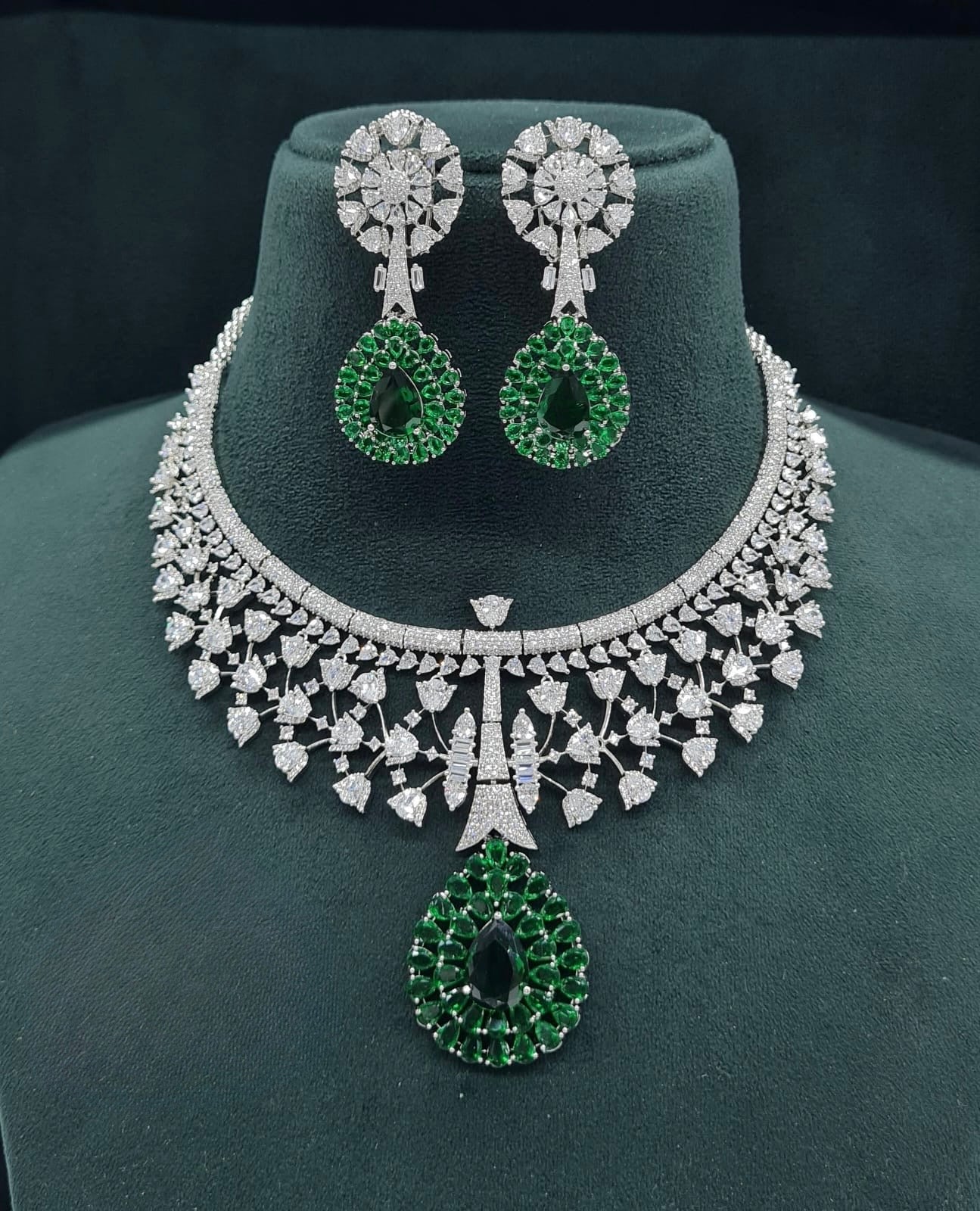 Cz Necklace 07429 - KRISHNA'S SWETA JEWELLERY
