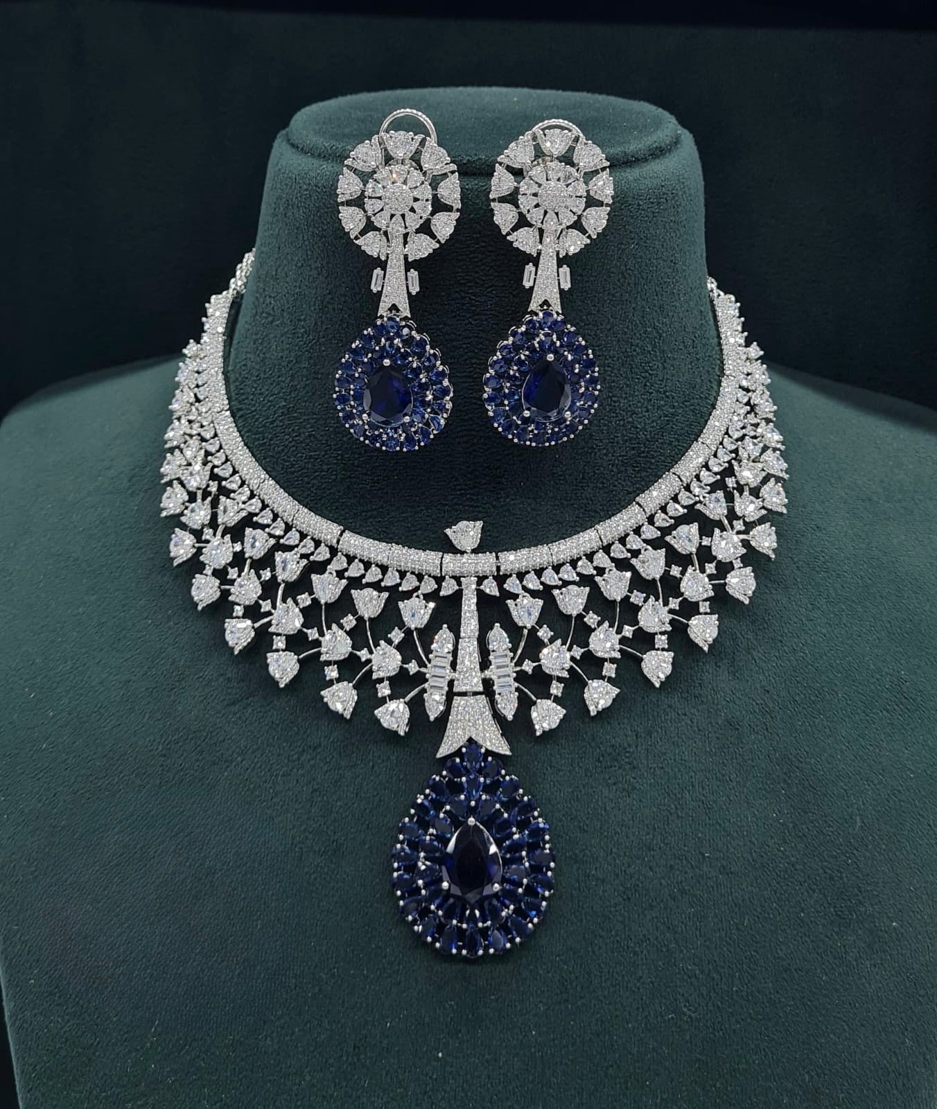 Cz Necklace 07429 - KRISHNA'S SWETA JEWELLERY