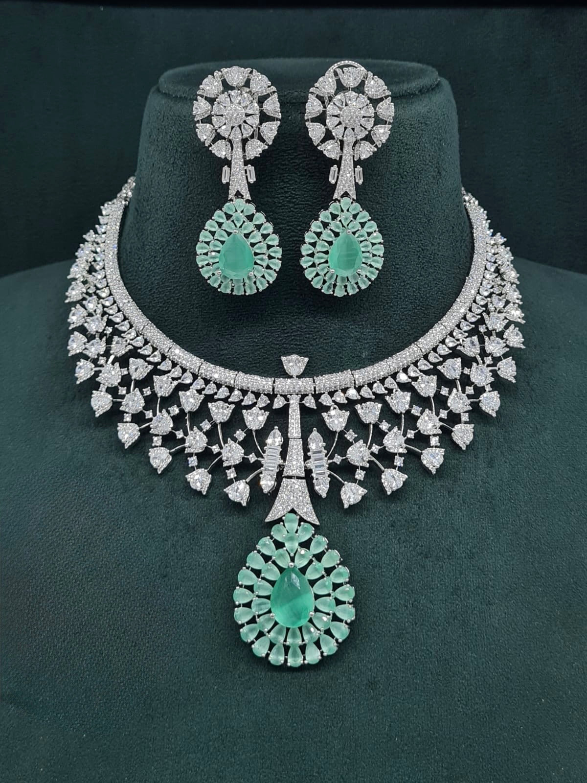 Cz Necklace 07429 - KRISHNA'S SWETA JEWELLERY
