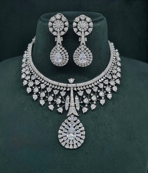 Cz Necklace 07429 - KRISHNA'S SWETA JEWELLERY