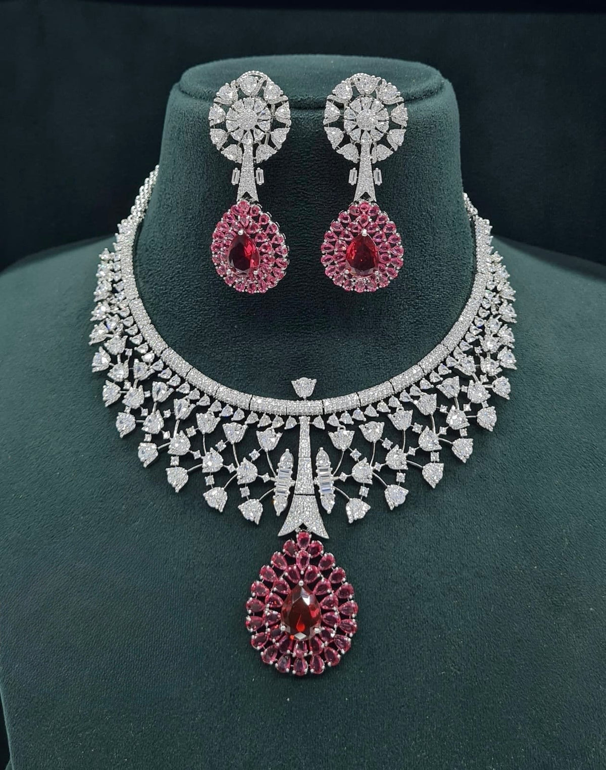 Cz Necklace 07429 - KRISHNA'S SWETA JEWELLERY