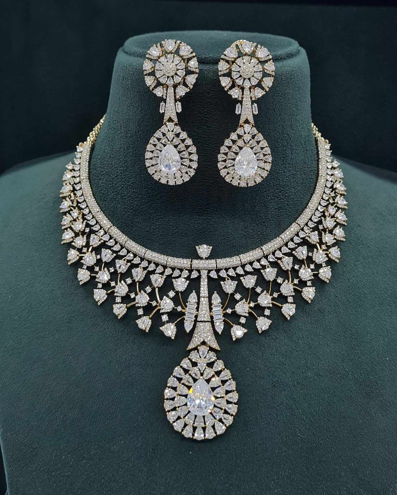 Cz Necklace 07429 - KRISHNA'S SWETA JEWELLERY