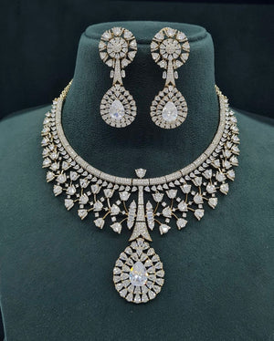 Cz Necklace 07429 - KRISHNA'S SWETA JEWELLERY