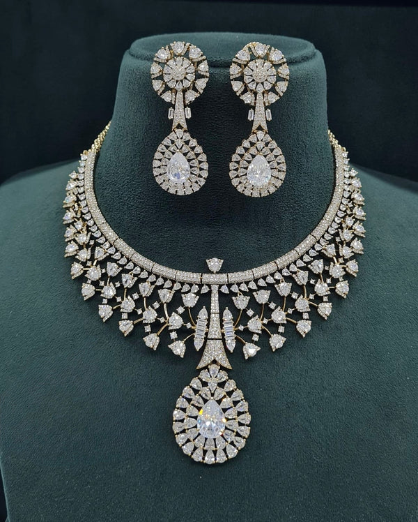 Cz Necklace 07429 - KRISHNA'S SWETA JEWELLERY