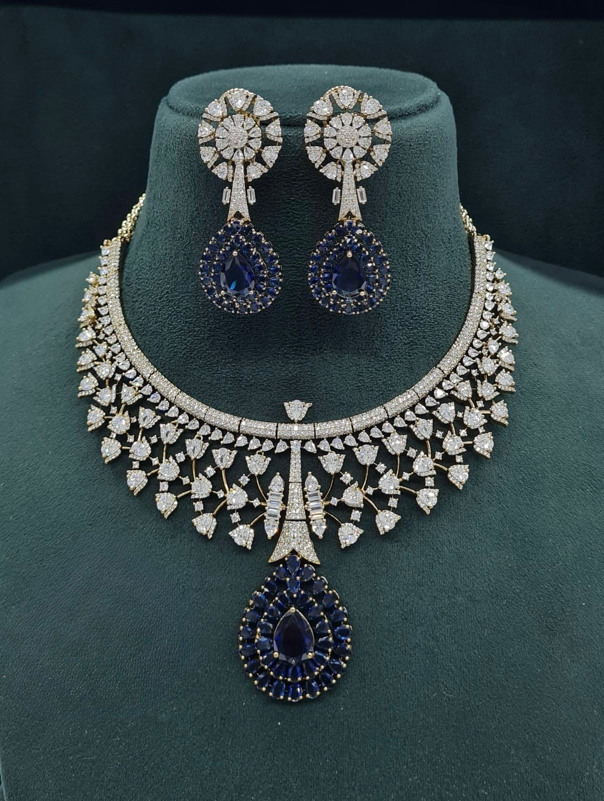 Cz Necklace 07429 - KRISHNA'S SWETA JEWELLERY