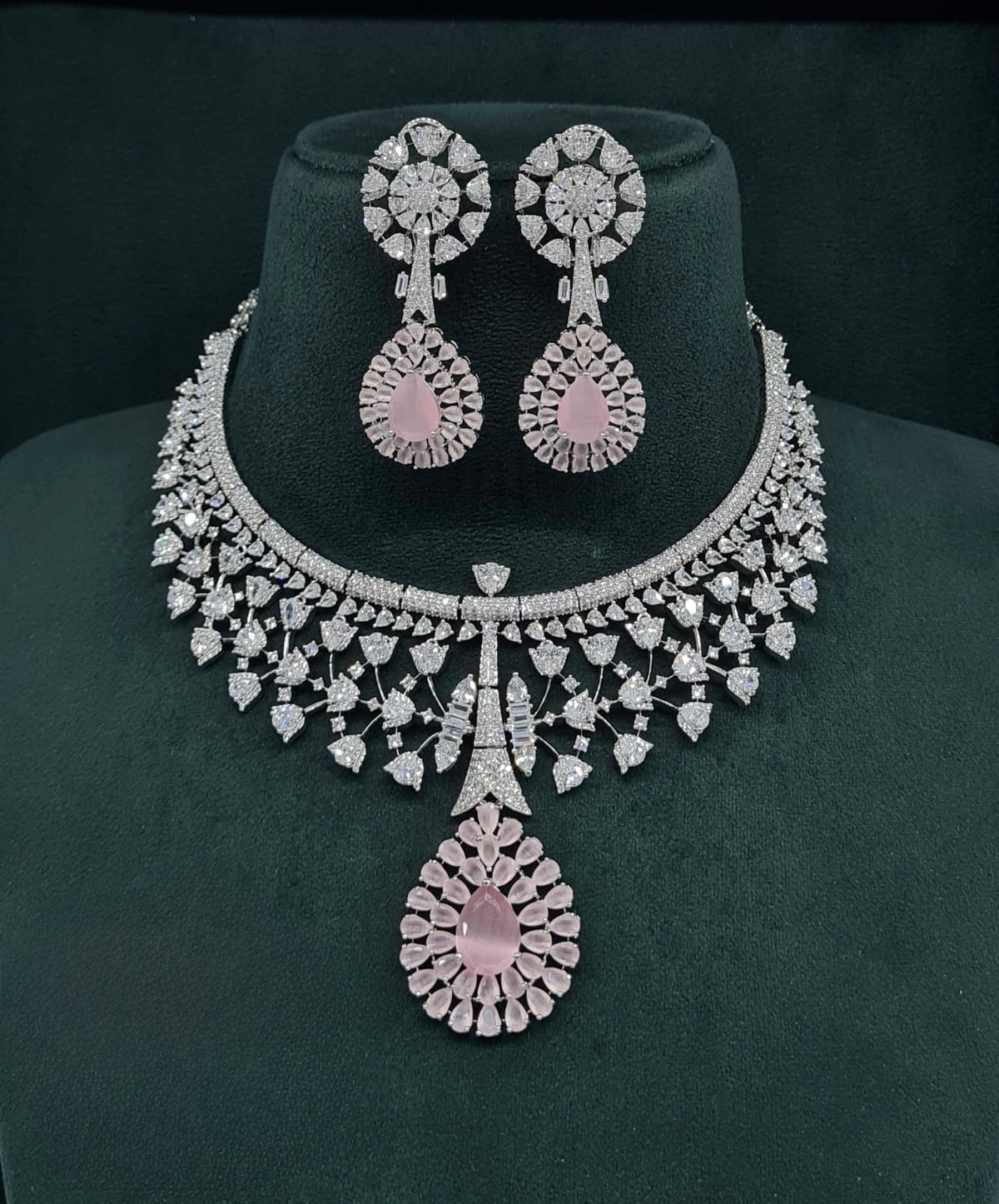 Cz Necklace 07429 - KRISHNA'S SWETA JEWELLERY