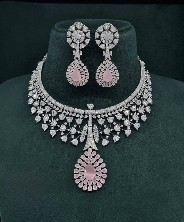 Cz Necklace 07429 - KRISHNA'S SWETA JEWELLERY