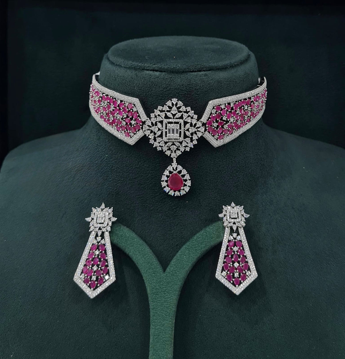 Cz Necklace 07432 - KRISHNA'S SWETA JEWELLERY