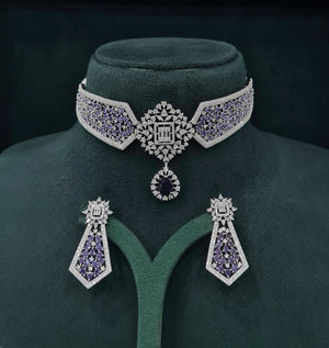 Cz Necklace 07432 - KRISHNA'S SWETA JEWELLERY