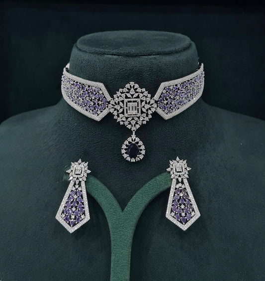 Cz Necklace 07432 - KRISHNA'S SWETA JEWELLERY