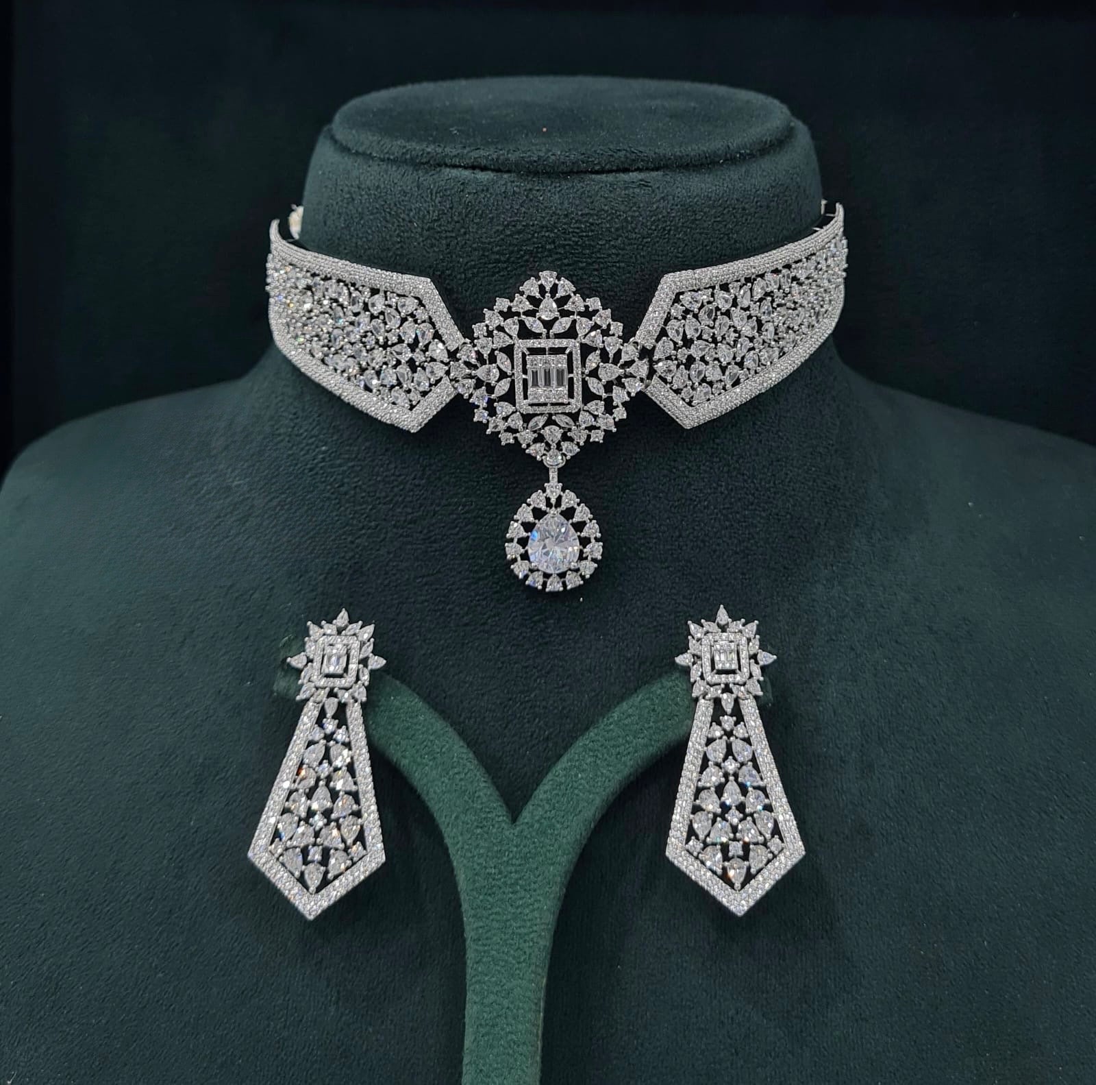 Cz Necklace 07432 - KRISHNA'S SWETA JEWELLERY