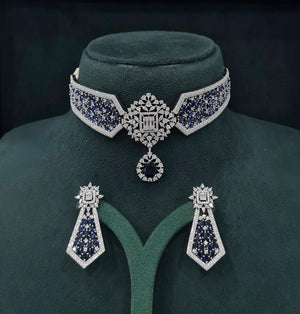 Cz Necklace 07432 - KRISHNA'S SWETA JEWELLERY