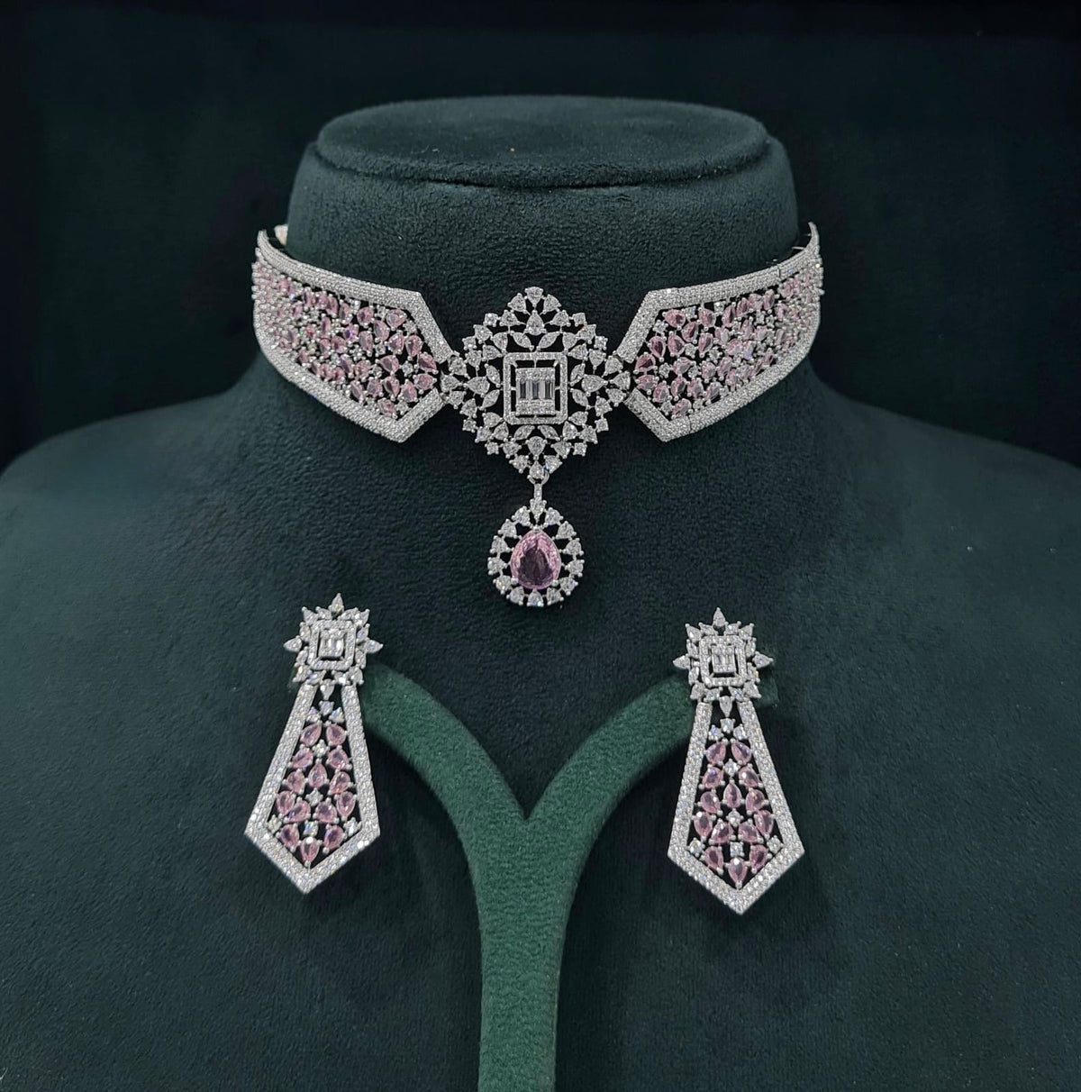 Cz Necklace 07432 - KRISHNA'S SWETA JEWELLERY