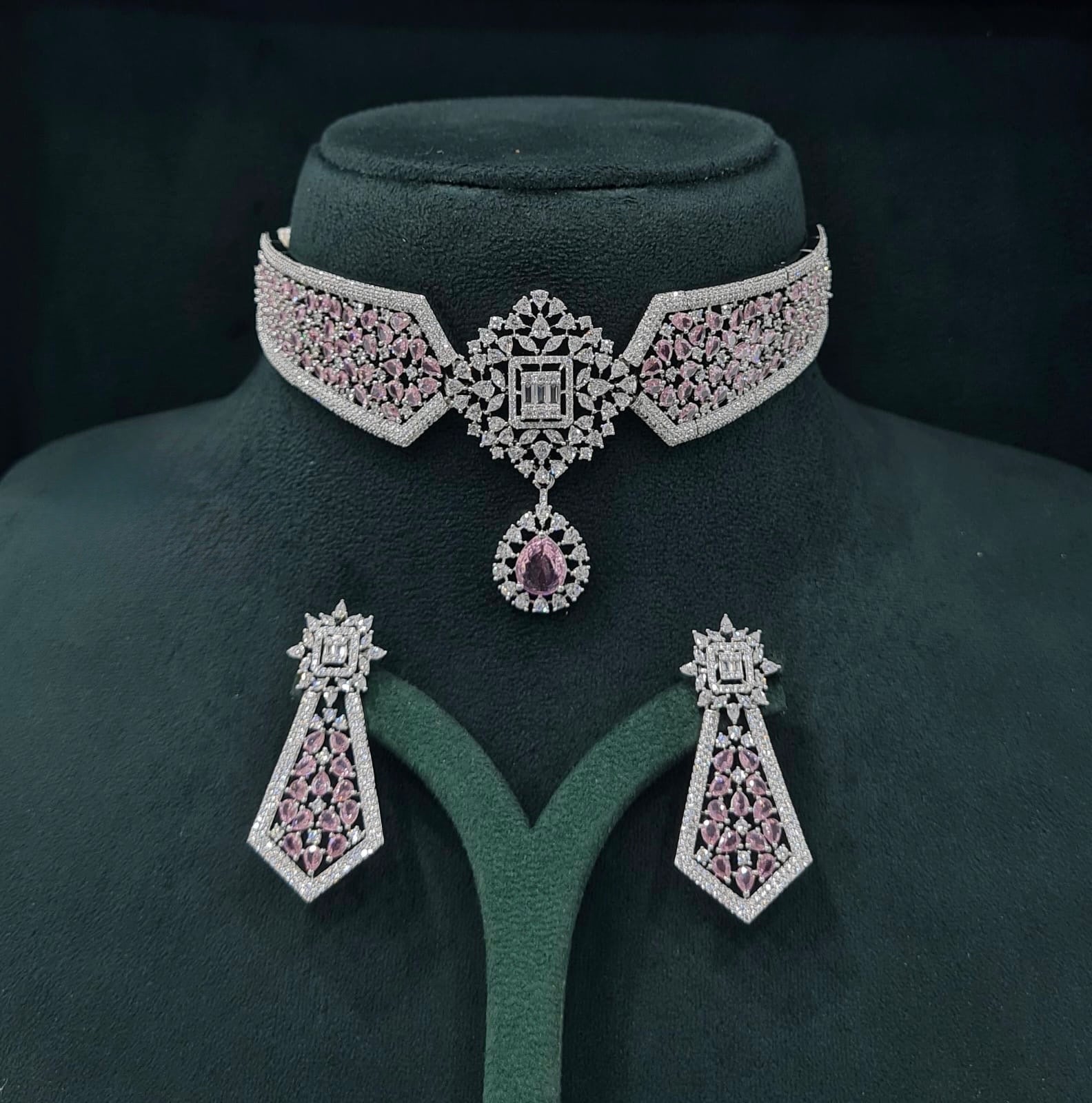 Cz Necklace 07432 - KRISHNA'S SWETA JEWELLERY