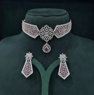 Cz Necklace 07432 - KRISHNA'S SWETA JEWELLERY