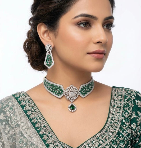 Cz Necklace 07432 - KRISHNA'S SWETA JEWELLERY