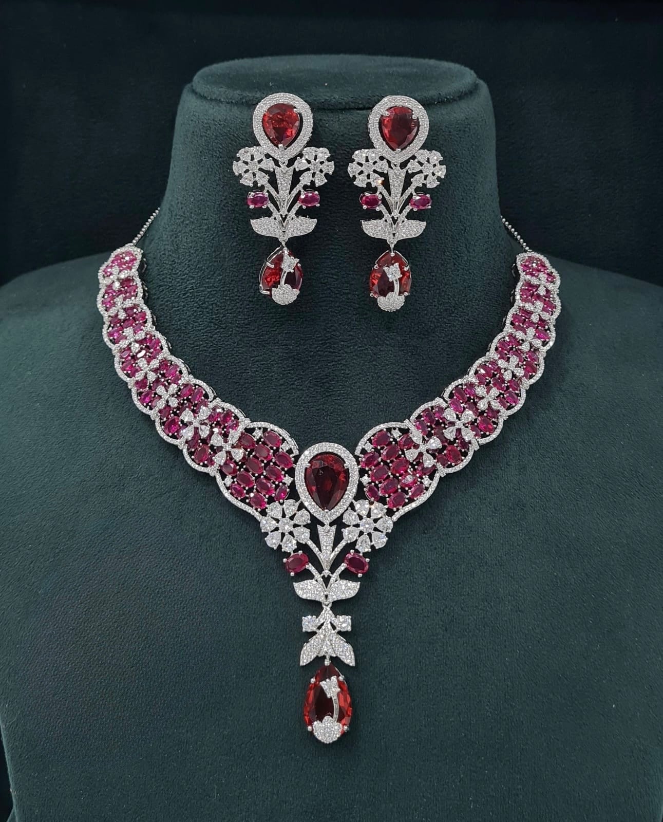 Cz Necklace 07433 - KRISHNA'S SWETA JEWELLERY