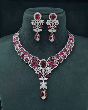 Cz Necklace 07433 - KRISHNA'S SWETA JEWELLERY