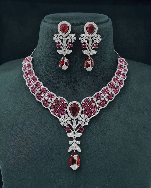 Cz Necklace 07433 - KRISHNA'S SWETA JEWELLERY