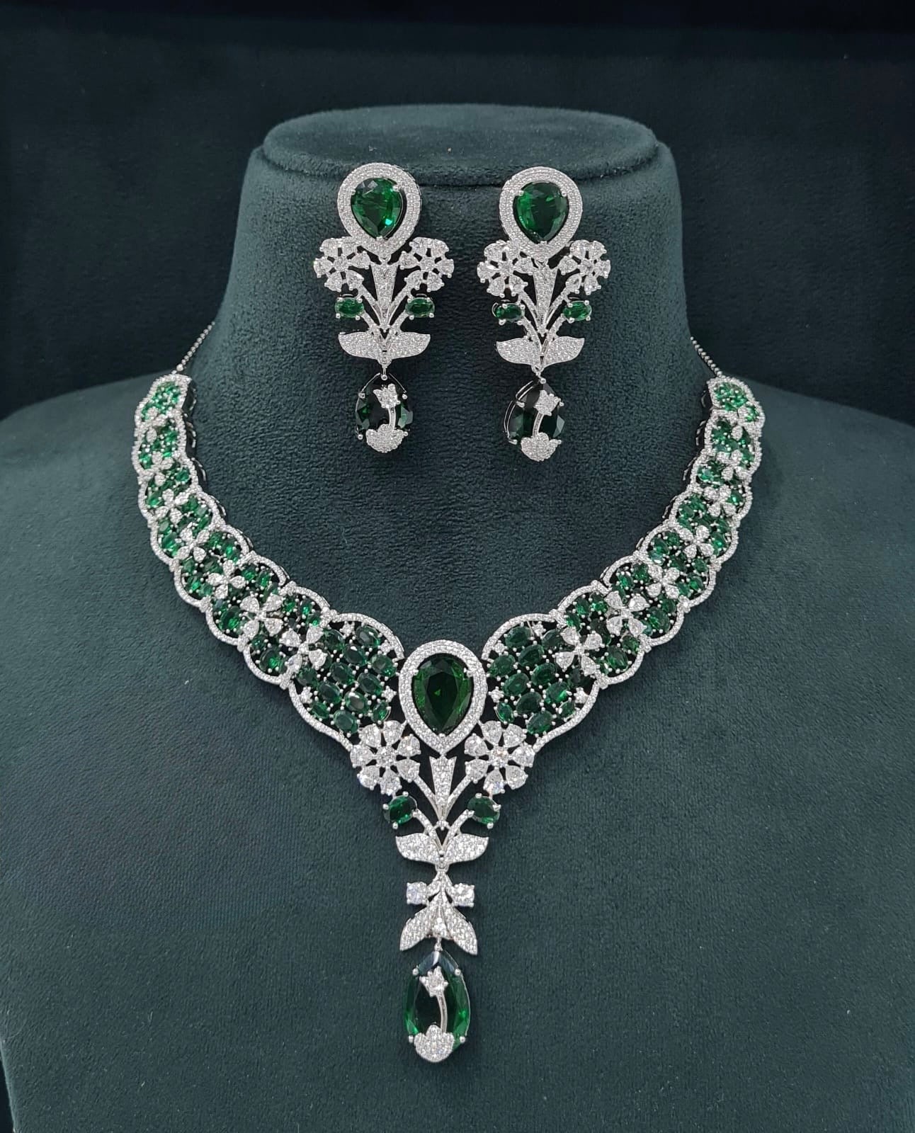 Cz Necklace 07433 - KRISHNA'S SWETA JEWELLERY