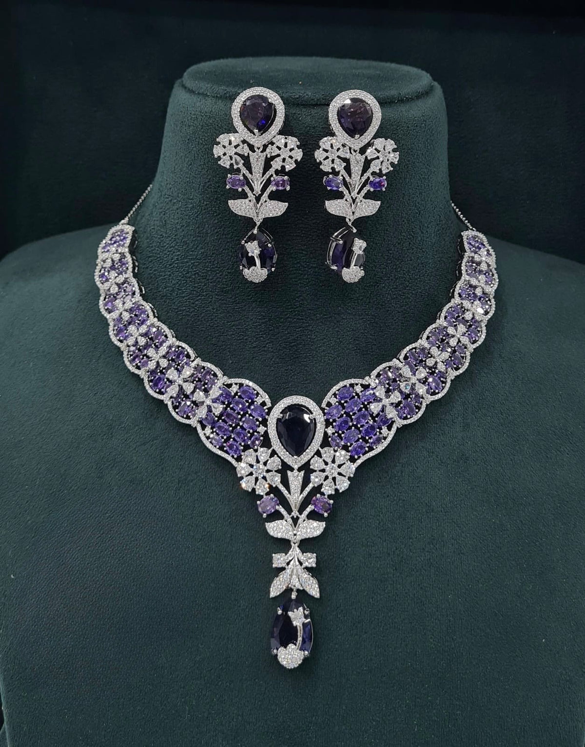 Cz Necklace 07433 - KRISHNA'S SWETA JEWELLERY