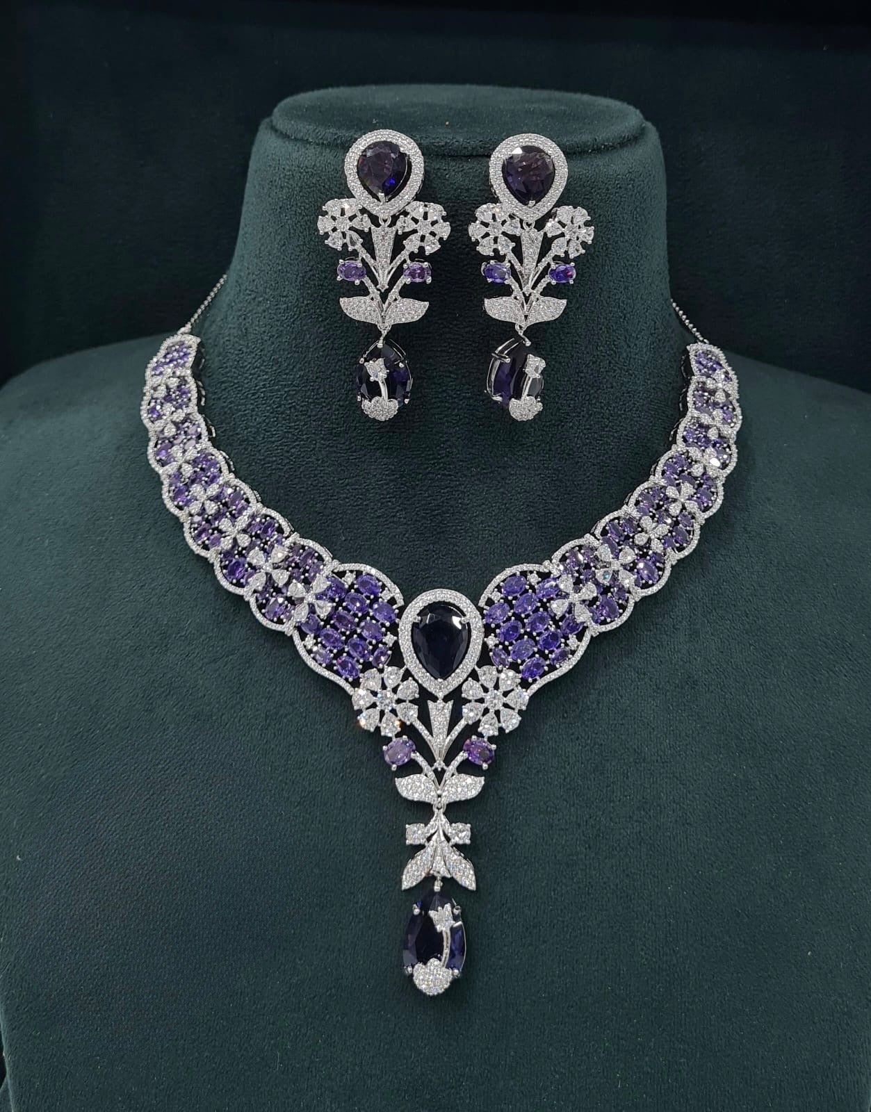 Cz Necklace 07433 - KRISHNA'S SWETA JEWELLERY