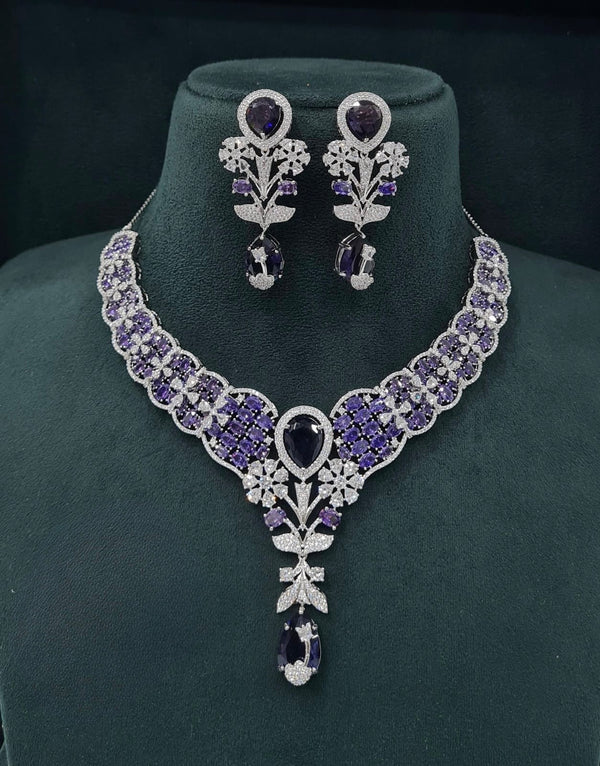 Cz Necklace 07433 - KRISHNA'S SWETA JEWELLERY