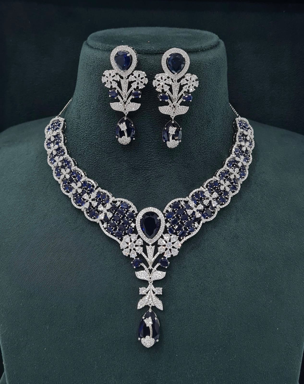 Cz Necklace 07433 - KRISHNA'S SWETA JEWELLERY