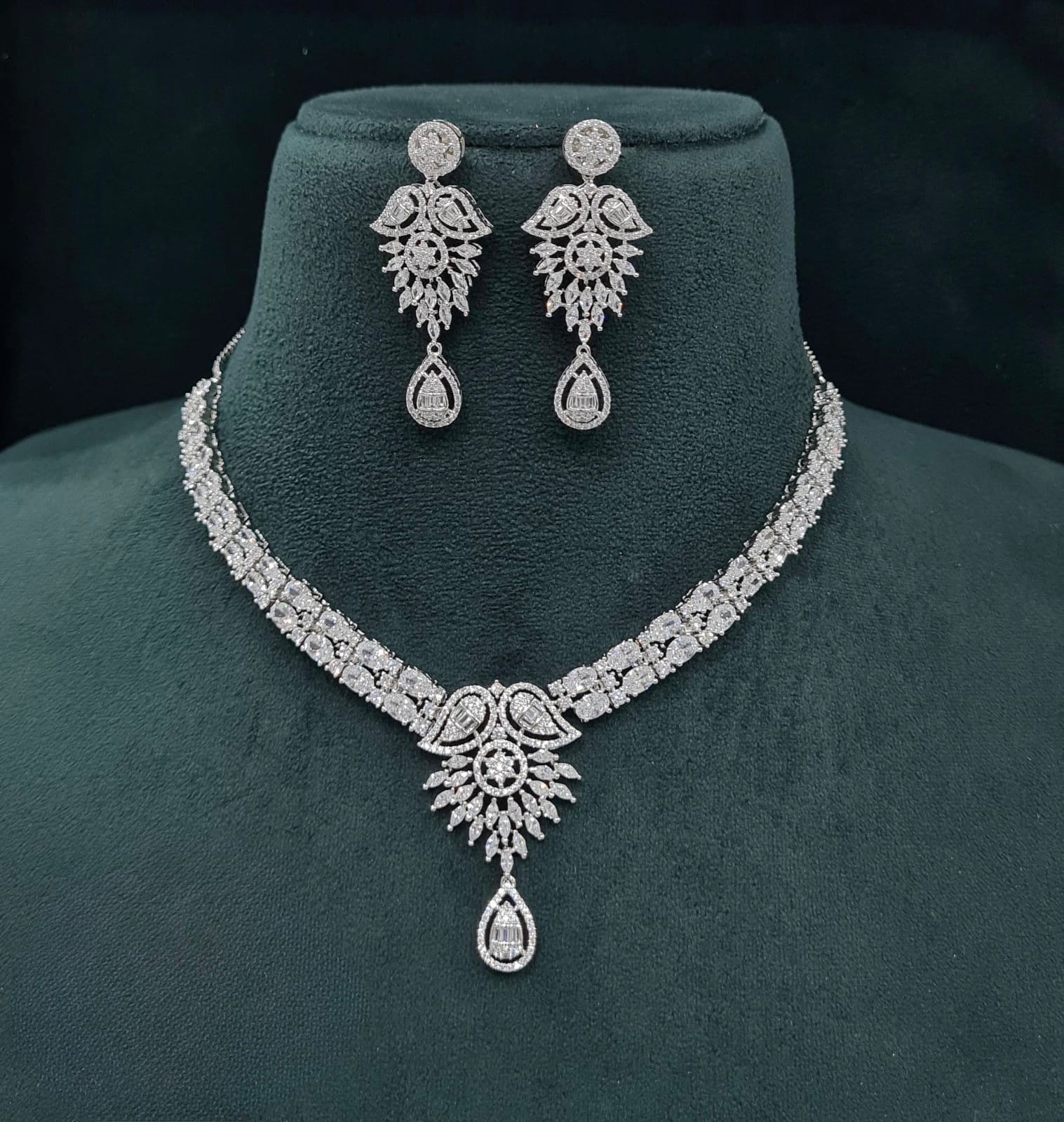 Cz Necklace 07507 - KRISHNA'S SWETA JEWELLERY