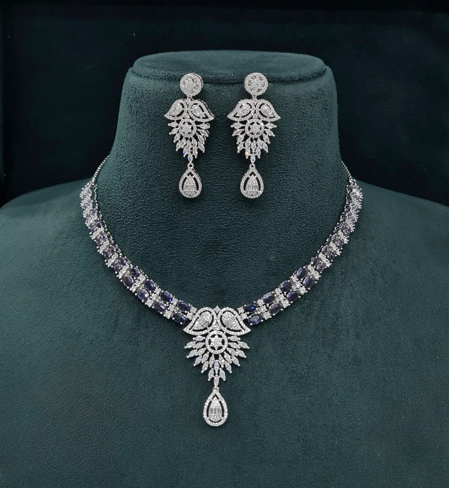 Cz Necklace 07507 - KRISHNA'S SWETA JEWELLERY