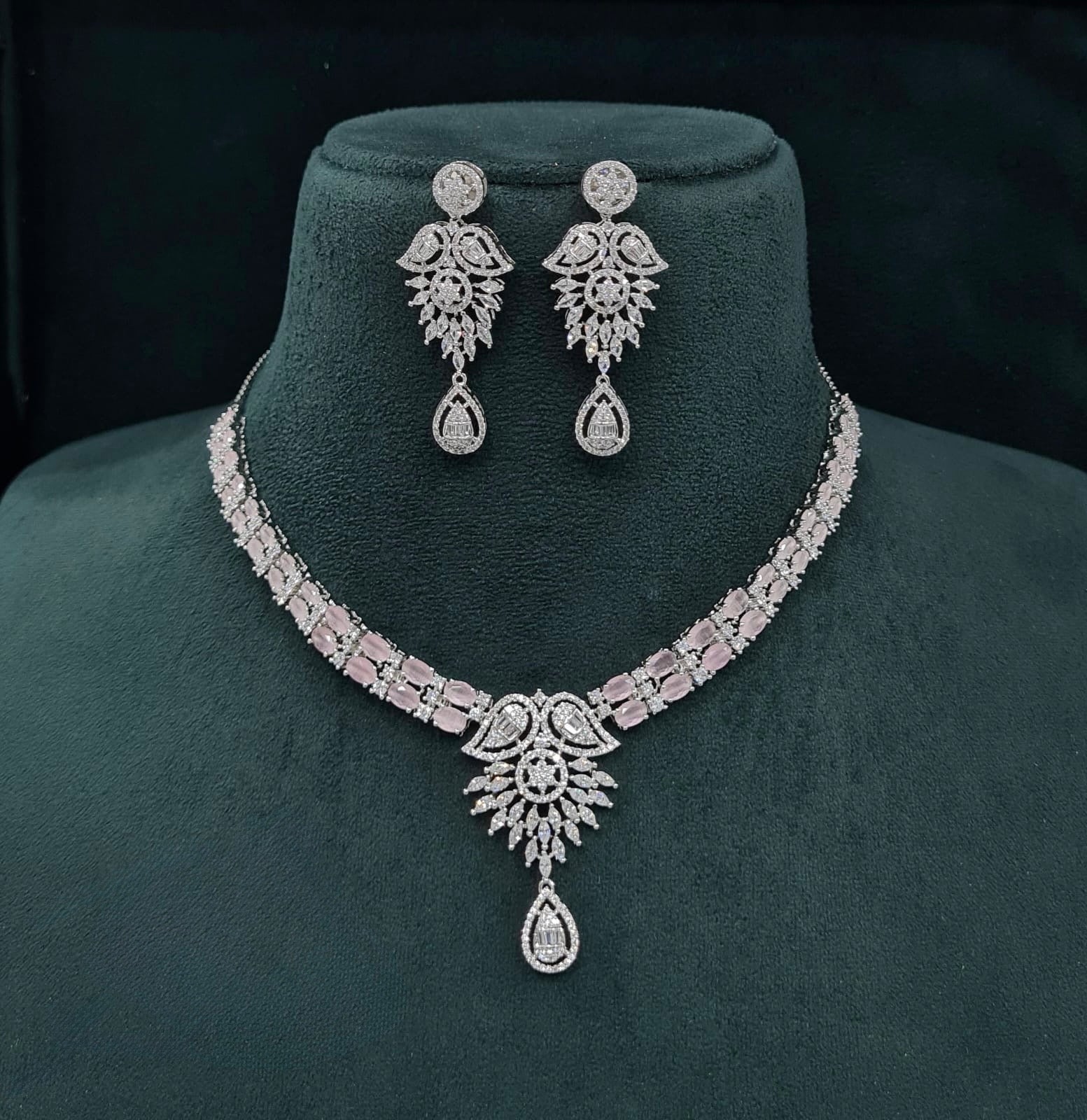 Cz Necklace 07507 - KRISHNA'S SWETA JEWELLERY