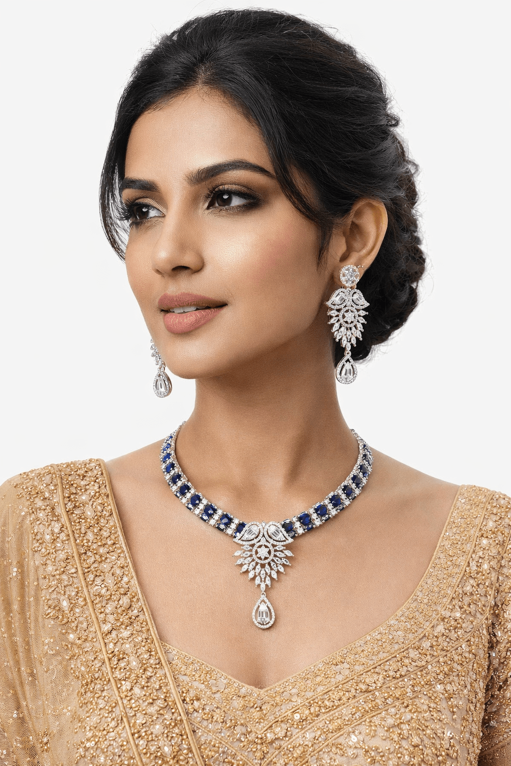 Cz Necklace 07507 - KRISHNA'S SWETA JEWELLERY