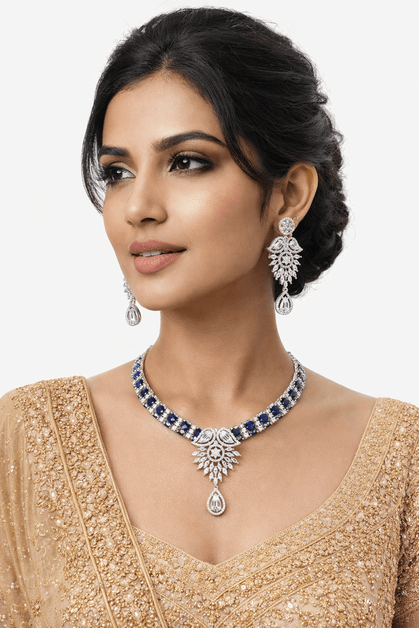 Cz Necklace 07507 - KRISHNA'S SWETA JEWELLERY