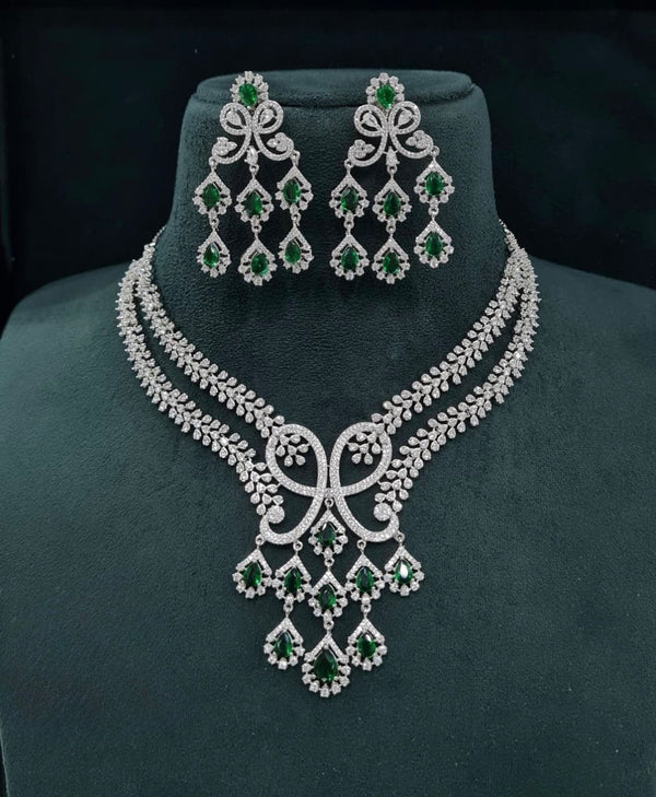Cz Necklace 07509 - KRISHNA'S SWETA JEWELLERY