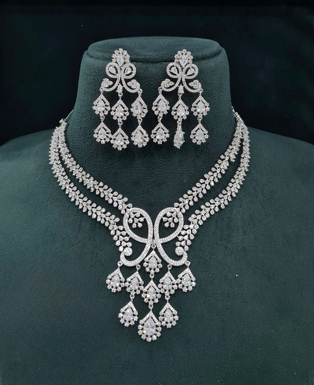 Cz Necklace 07509 - KRISHNA'S SWETA JEWELLERY