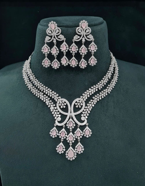 Cz Necklace 07509 - KRISHNA'S SWETA JEWELLERY
