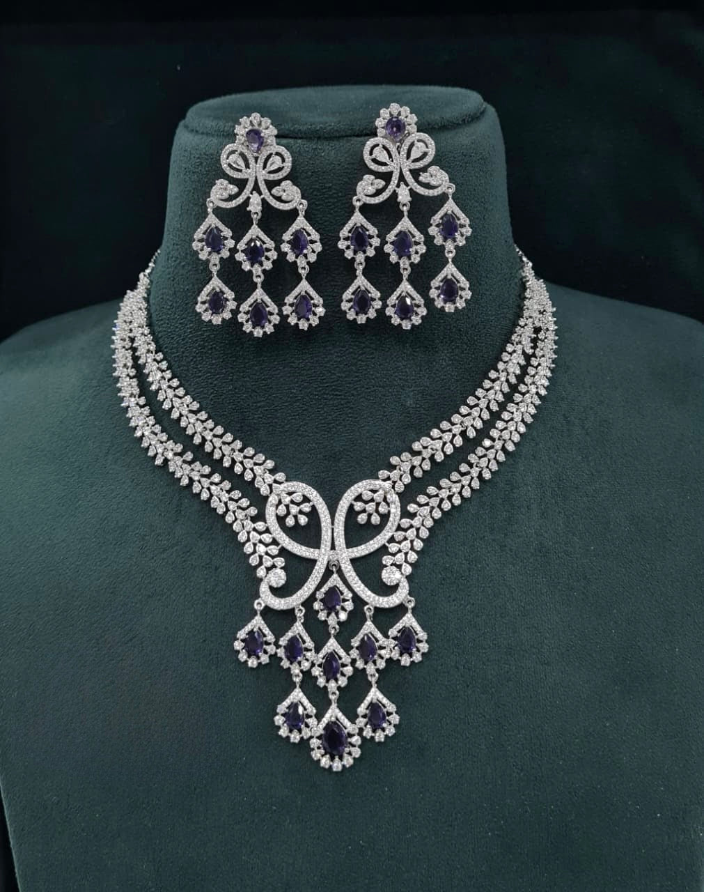 Cz Necklace 07509 - KRISHNA'S SWETA JEWELLERY