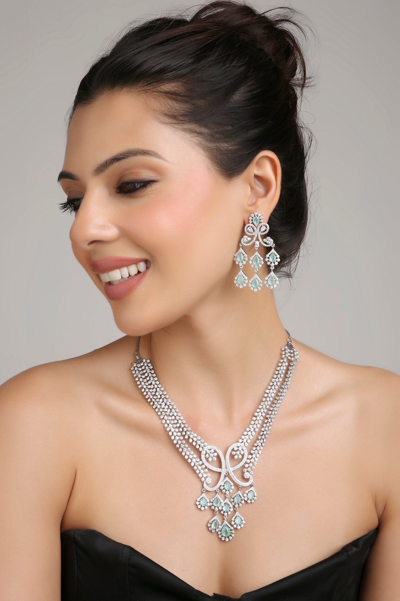 Cz Necklace 07509 - KRISHNA'S SWETA JEWELLERY