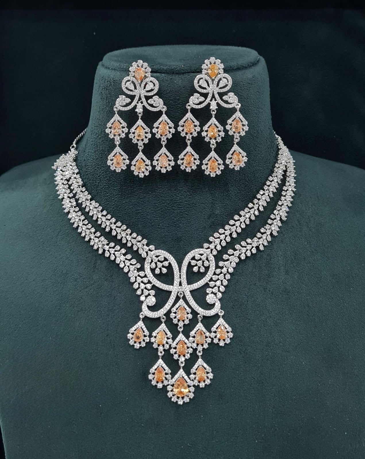 Cz Necklace 07509 - KRISHNA'S SWETA JEWELLERY