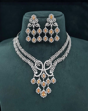 Cz Necklace 07509 - KRISHNA'S SWETA JEWELLERY