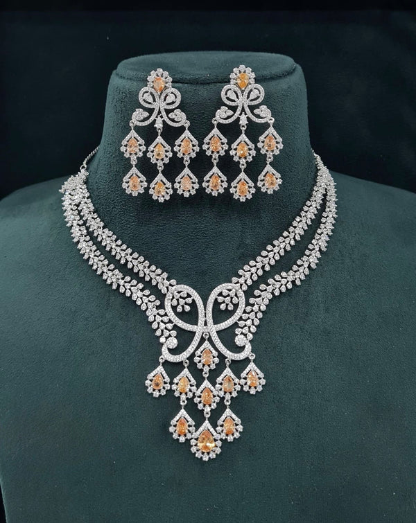 Cz Necklace 07509 - KRISHNA'S SWETA JEWELLERY