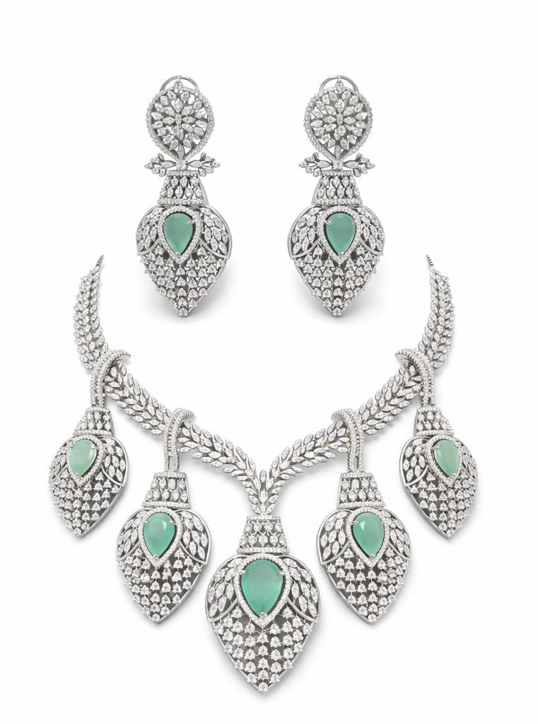 Cz Necklace 07511 - KRISHNA'S SWETA JEWELLERY
