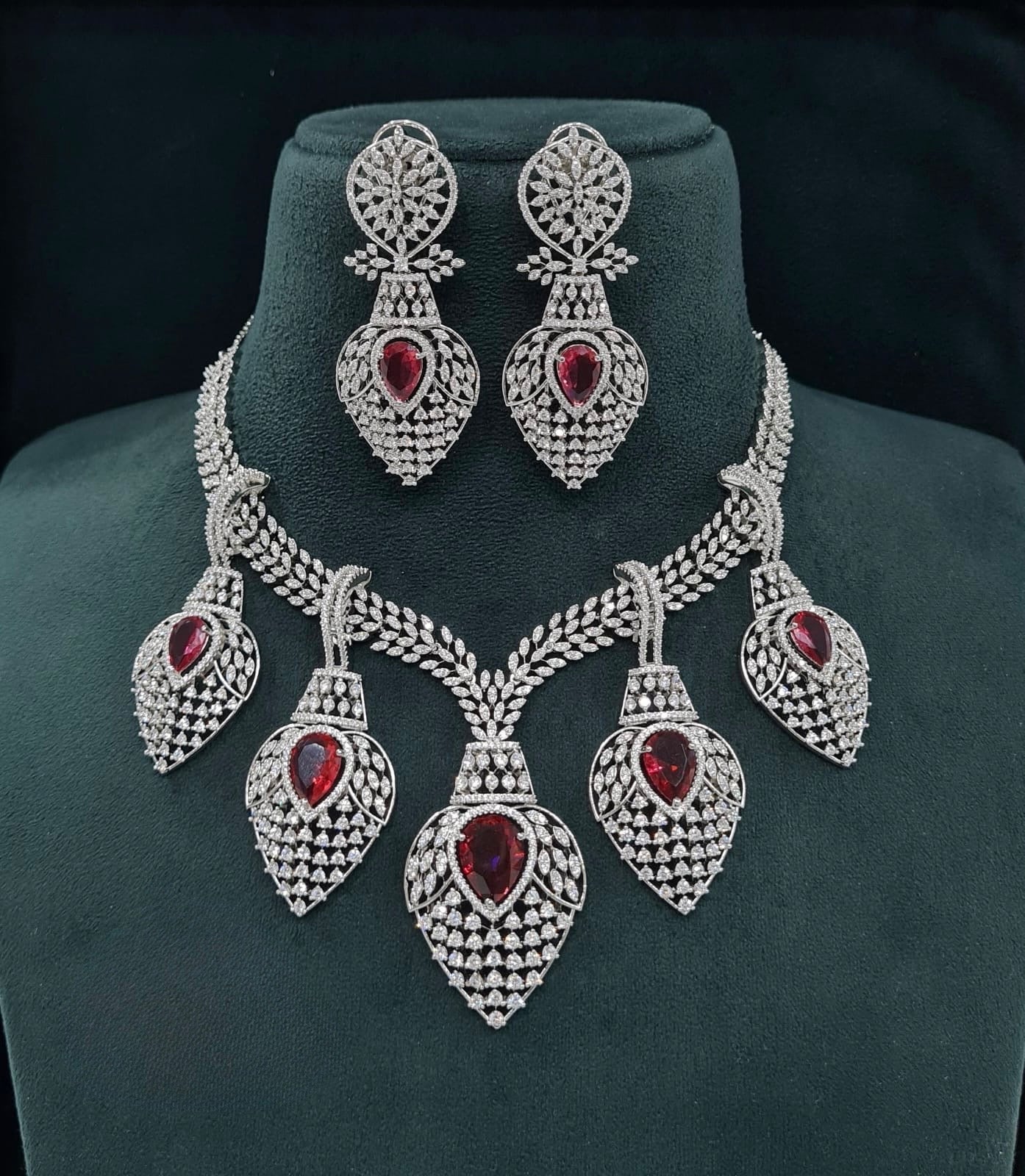 Cz Necklace 07511 - KRISHNA'S SWETA JEWELLERY